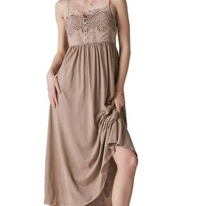 Lucky Brand Lace Button Front Midi Dress NWOT Size XL